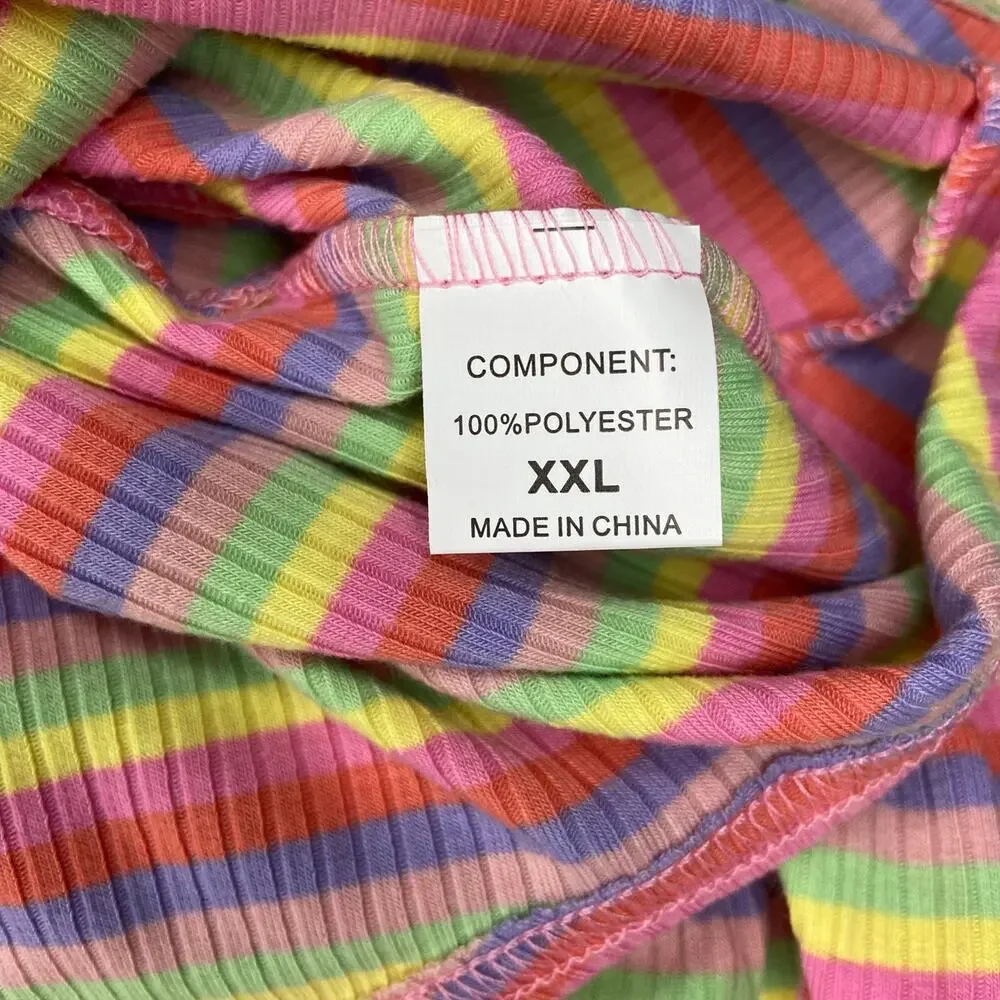 Pink Colorful Striped Dog Shirt with Ruffle Sleeves Pet Clothes